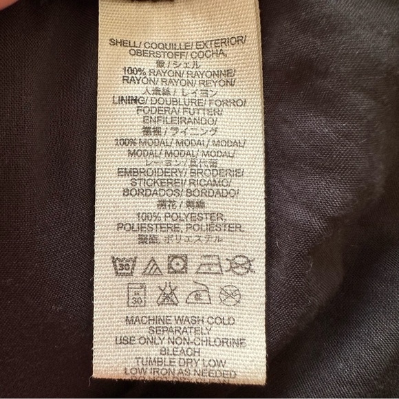 Free People Embroidered Floral Long Sleeve Dress Boho Women S Black Gauzy Mia - Picture 10 of 11